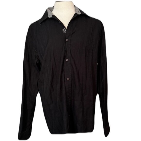 Bugatchi Extra Large Black Striped Casual Shirt - Picture 1 of 7